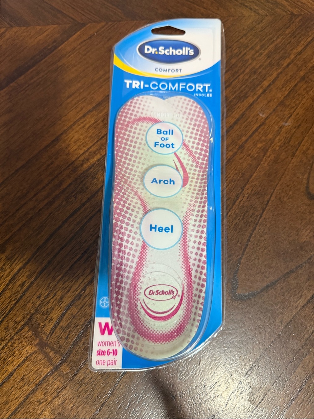 Dr. Scholl’s Tri-Comfort Insole, Women’s Size 6-10, One Pair